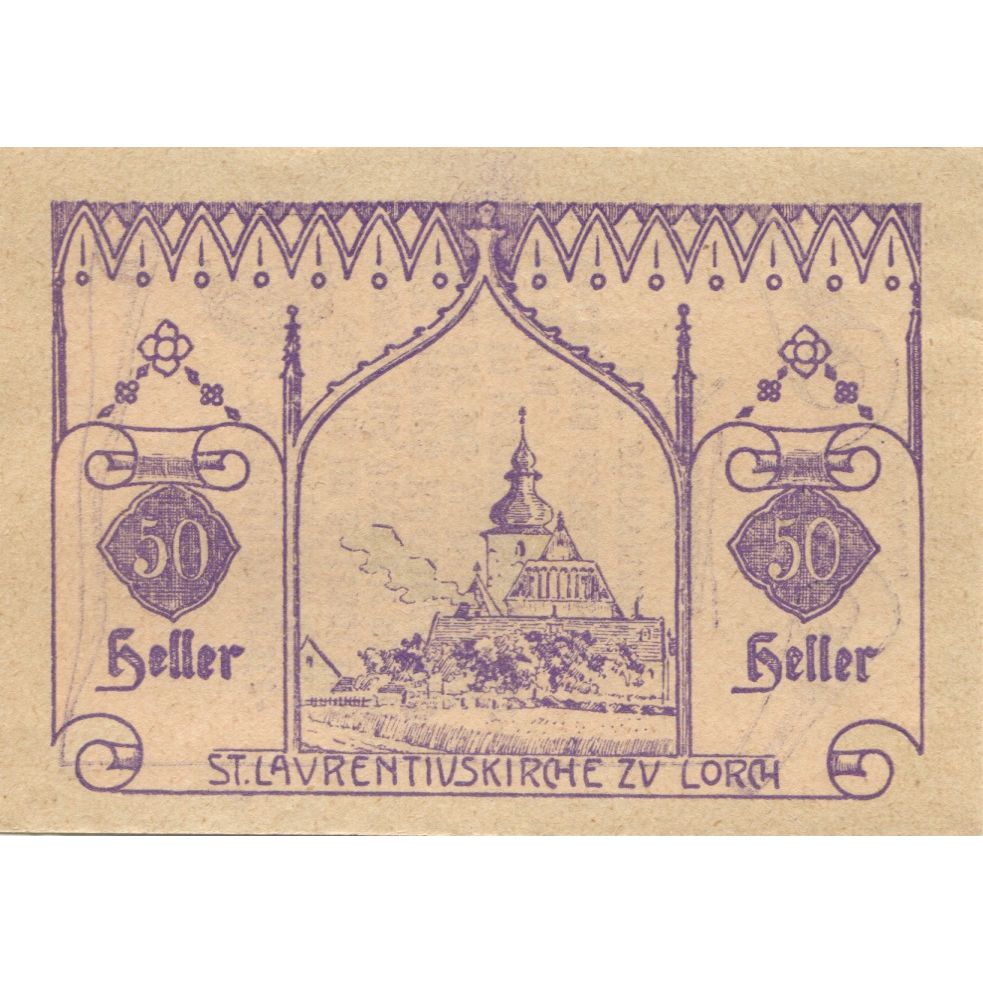 Geldschein, Österreich, Lorch, 50 Heller, château 1920-12-31, UNZ- Mehl:FS 564a