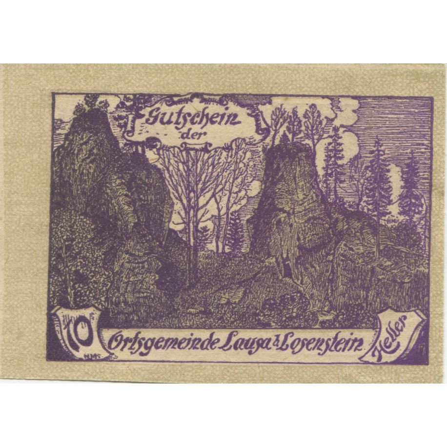 Billete, Austria, Losenstein, 10 Heller, Forêt, 1920, SC, Mehl:FS 506Ia