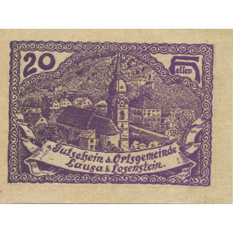 Banknote, Austria, Losenstein, 20 Heller, Eglise, 1920, UNC(63), Mehl:FS 506Ia