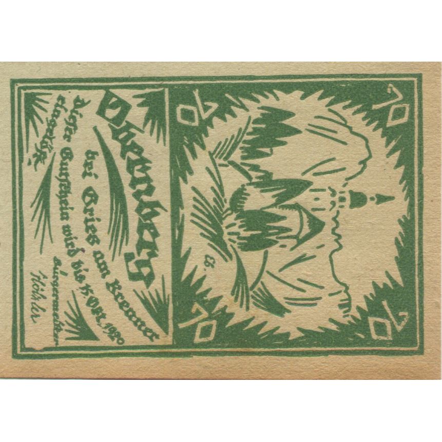 Geldschein, Österreich, Obernberg, 70 Heller, château 1920 VZ Mehl:FS 685Ia