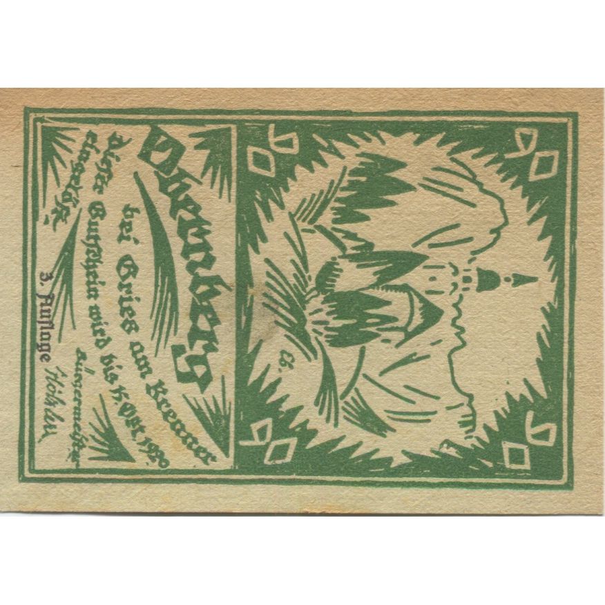 Banknote, Austria, Obernberg, 90 Heller, château, 1920 AU(55-58) Mehl:FS 685Ia