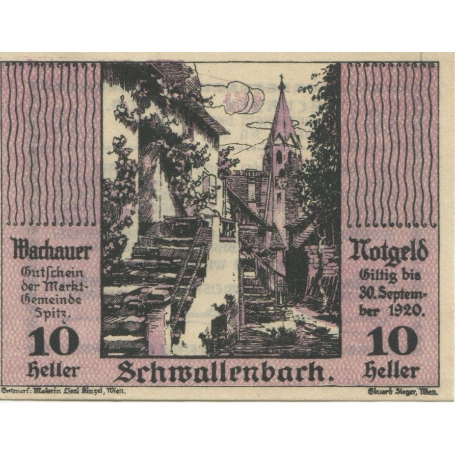Billet, Autriche, Schwallenbach, 10 Heller, rue, 1920 SPL, Mehl:FS 1122.8II