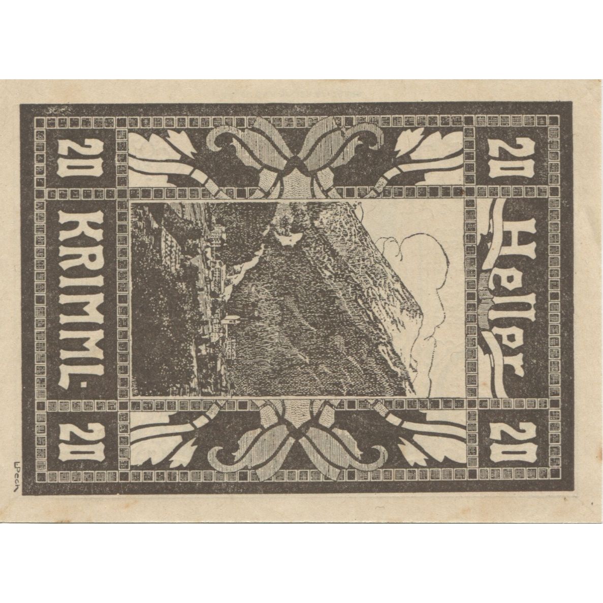 Banknote, Austria, Krimml, 20 Heller, village, 1920 UNC(60-62) Mehl:FS 483a