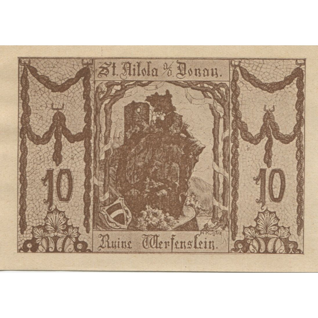 Banknote, Austria, St Nikola, 10 Heller, rocher, 1920 UNC(63) Mehl:FS 914IIIa