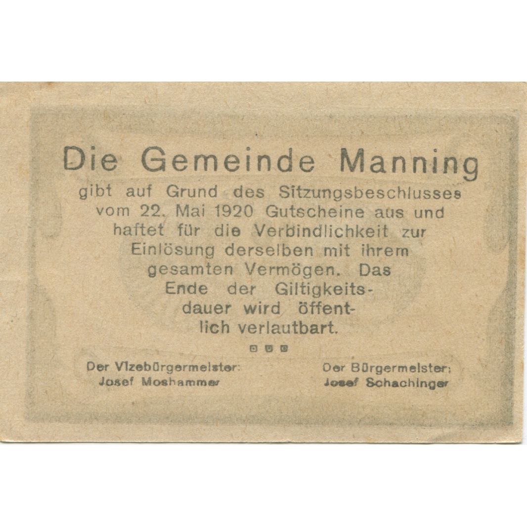 Banknote, Austria, Manning, 10 Heller, ferme 1920-05-22, UNC(63), Mehl:FS 578a