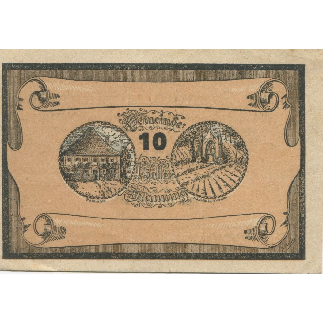 Banknote, Austria, Manning, 10 Heller, ferme 1920-05-22, UNC(63), Mehl:FS 578a