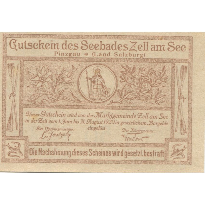 Banknote, Austria, Zell am Moos, 50 Heller, lac, 1920, UNC(63), Mehl:FS 1268