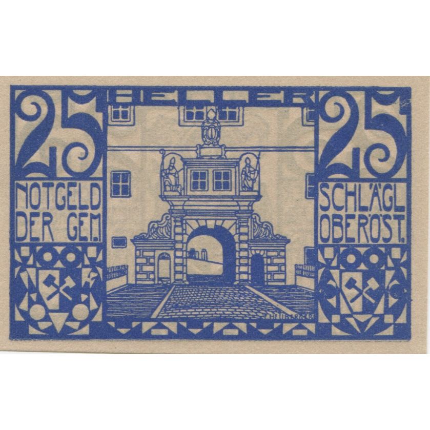 Banknote, Austria, Schlägl, 25 Heller, Blason, 1920, UNC(63), Mehl:FS 960a