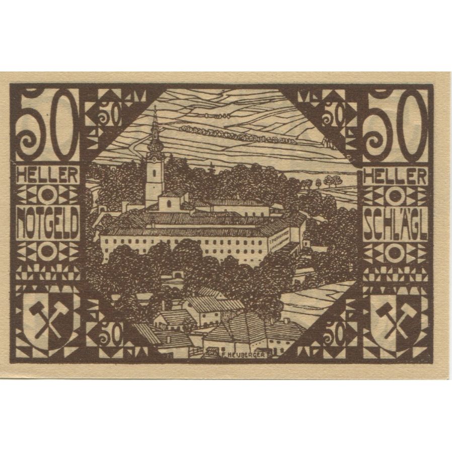 Banknote, Austria, Schlägl, 50 Heller, château, 1920, UNC(63), Mehl:FS 960a