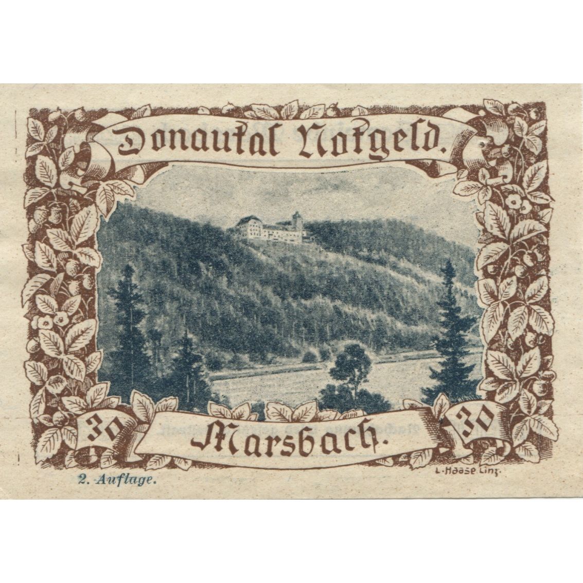 Banknote, Austria, Marsbach, 30 Heller, village, 1920, UNC(63), Mehl:FS 127d