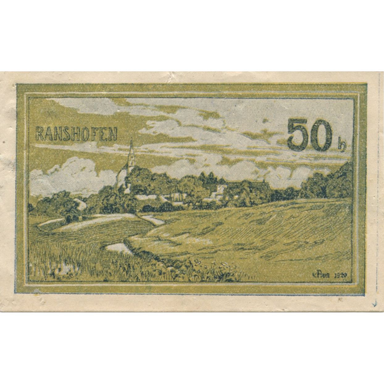 Banknote, Austria, Ranshofen, 50 Heller, village, 1920 AU(55-58) Mehl:FS 819