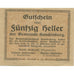 Billet, Autriche, Handenberg, 50 Heller, paysage 1920-10-31, SPL, Mehl:FS 347a