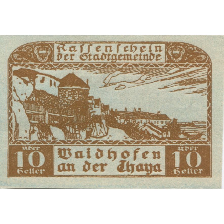 Banknote, Austria, Waidhofen, 10 Heller, château, 1920 UNC(63) Mehl:FS 1125