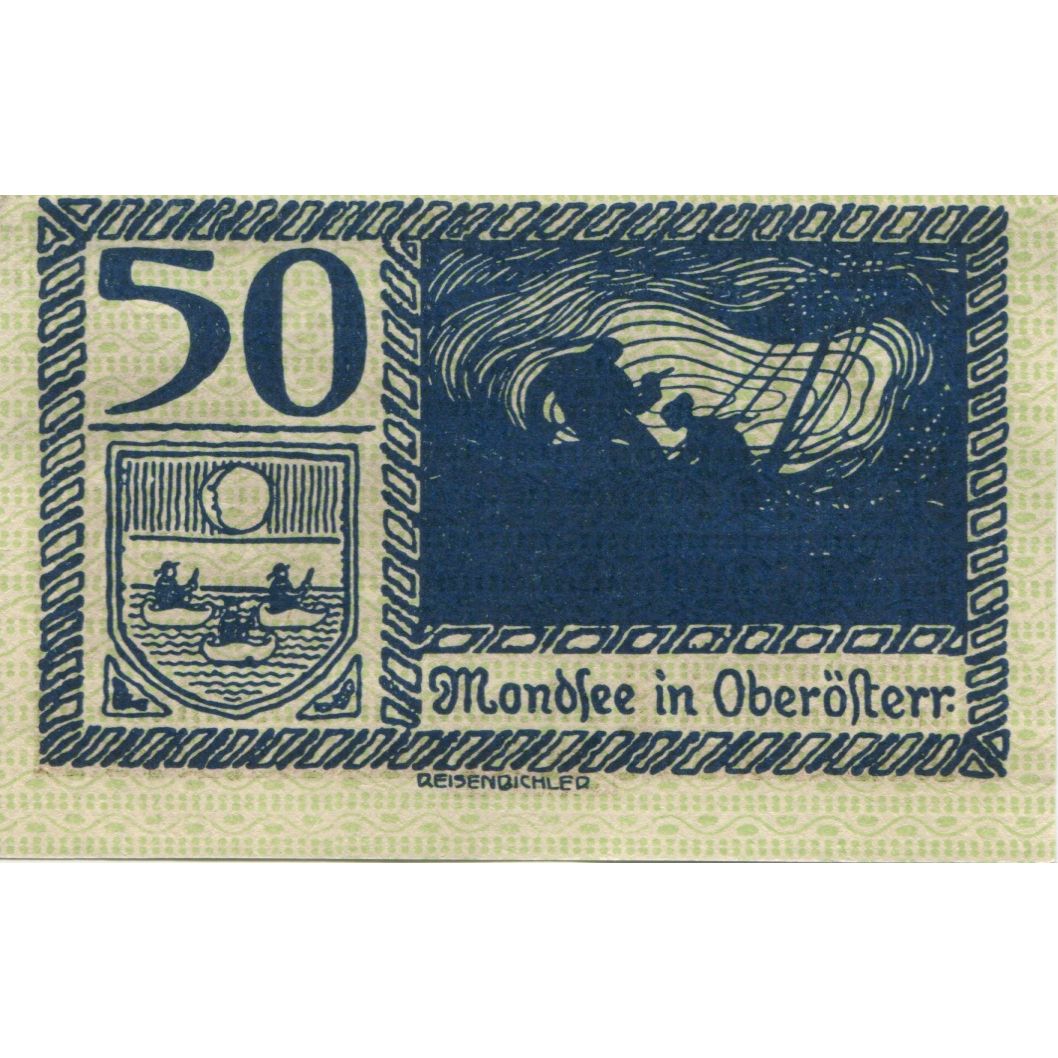 Banknote, Austria, Mondsee, 50 Heller, personnage, 1920 UNC(63 ) Mehl:FS 626a1