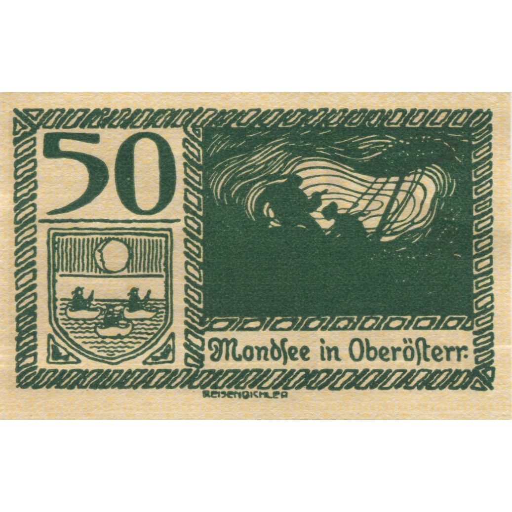 Banknote, Austria, Mondsee, 50 Heller, village 1920-12-31, UNC(63) Mehl:FS 626a1
