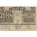 Banknote, Austria, Waidhofen, 10 Heller, château, 1920 UNC(63) Mehl:FS 1125