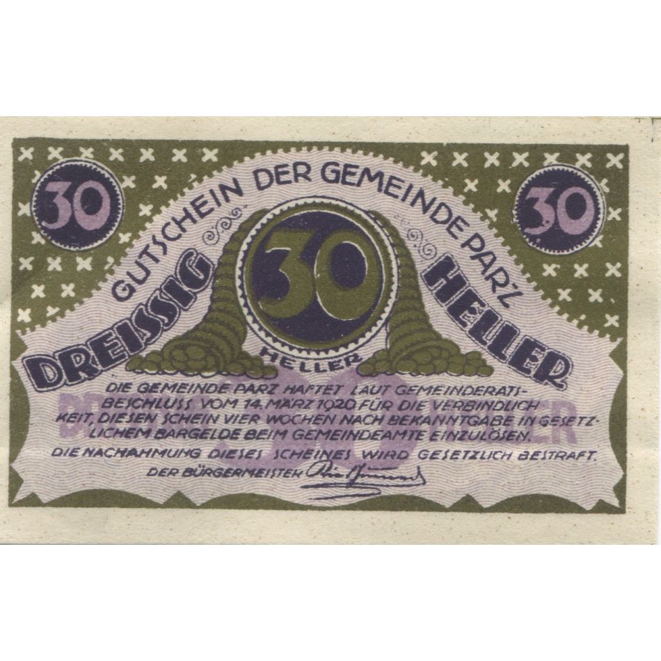 Banknote, Austria, Parz, 30 Heller, château, 1920, UNC(63), Mehl:FS 721b