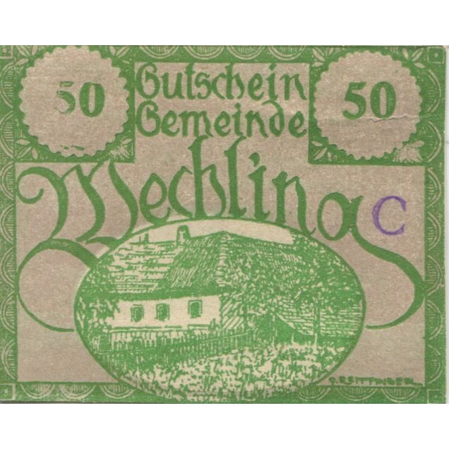 Banknote, Austria, Wechling, 50 Heller, Maison, 1920 UNC(63) Mehl:FS 1145a
