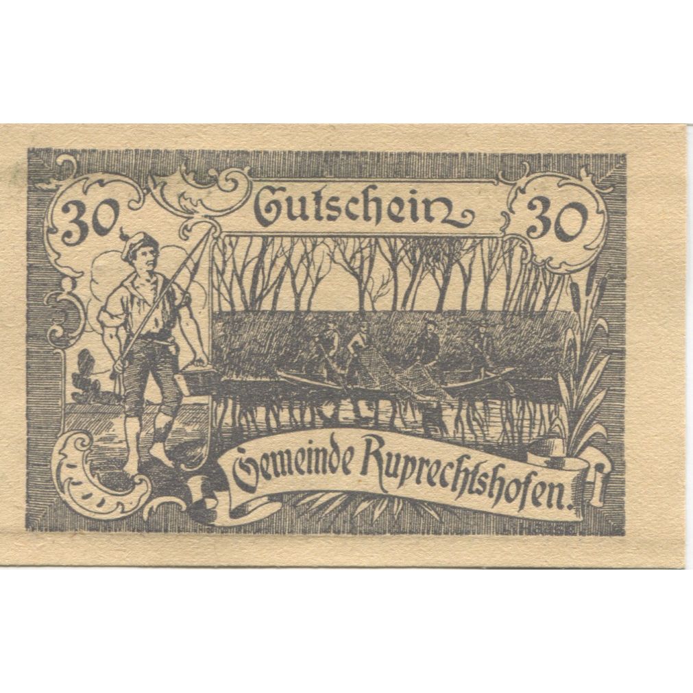 Banknote, Austria, Ruprechtshofen, 30 Heller pêcheur, 1920 UNC(63) Mehl:FS 901a