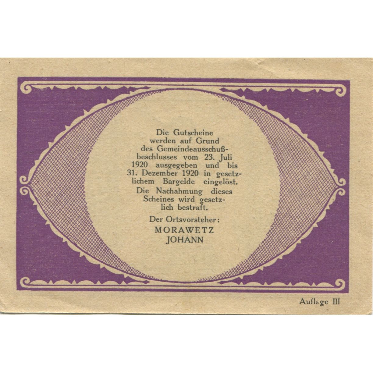 Geldschein, Österreich, Tafelberg, 90 Heller, Blason, 1920, UNZ- Mehl:FS 1054II