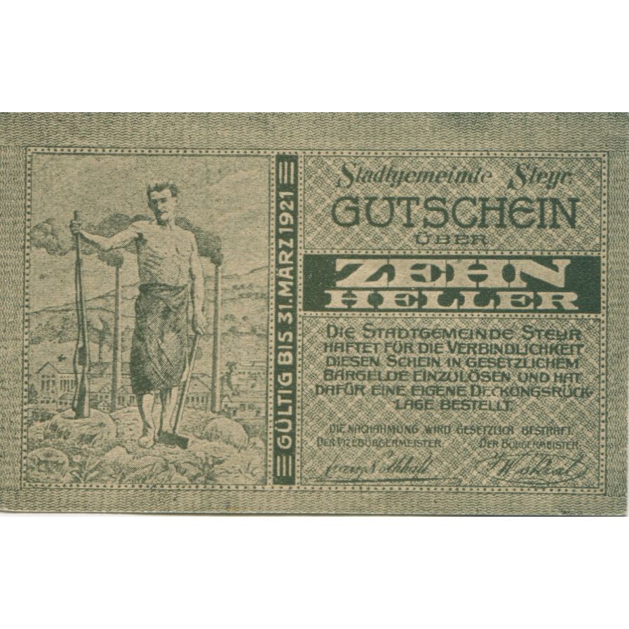 Banknote, Austria, Steyr, 10 Heller, Lion 1920-06-30, UNC(63), Mehl:FS 1034Ia