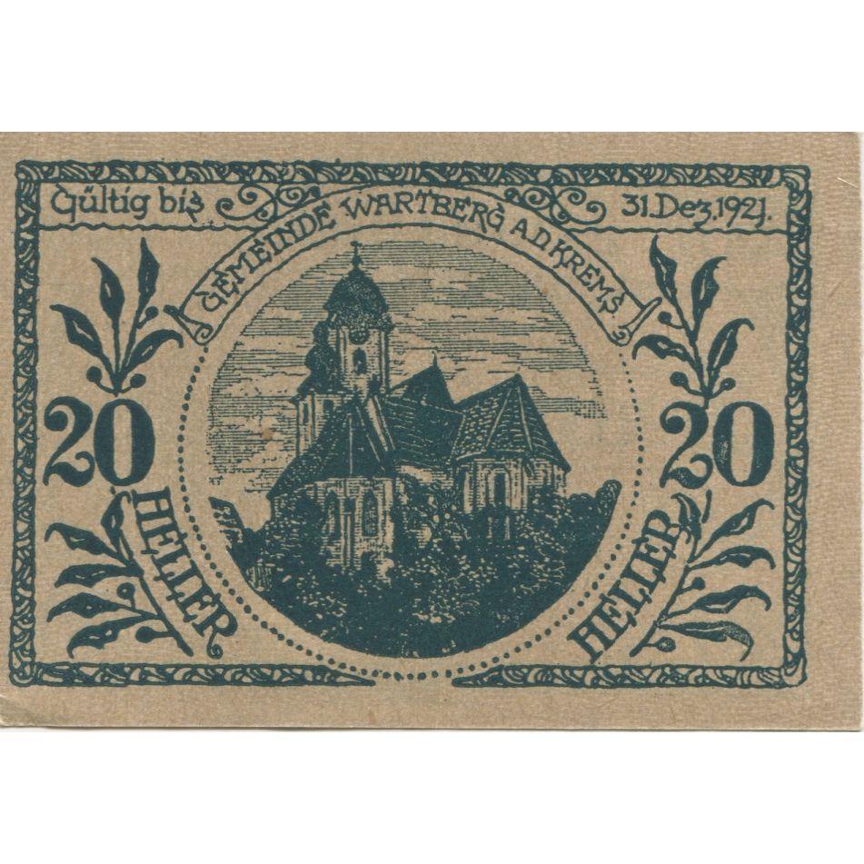 Banknote, Austria, Wartberg, 20 Heller, Eglise 1920-12-31, UNC(63) Mehl:FS 1141a