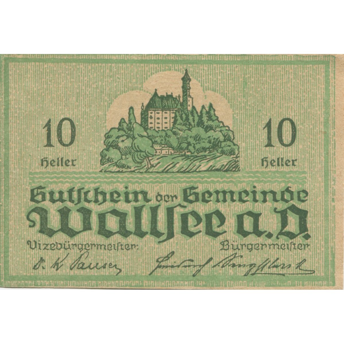 Banknote, Austria, Wallsee, 10 Heller, mer 1920-12-31, UNC(63), Mehl:FS 1137Ia