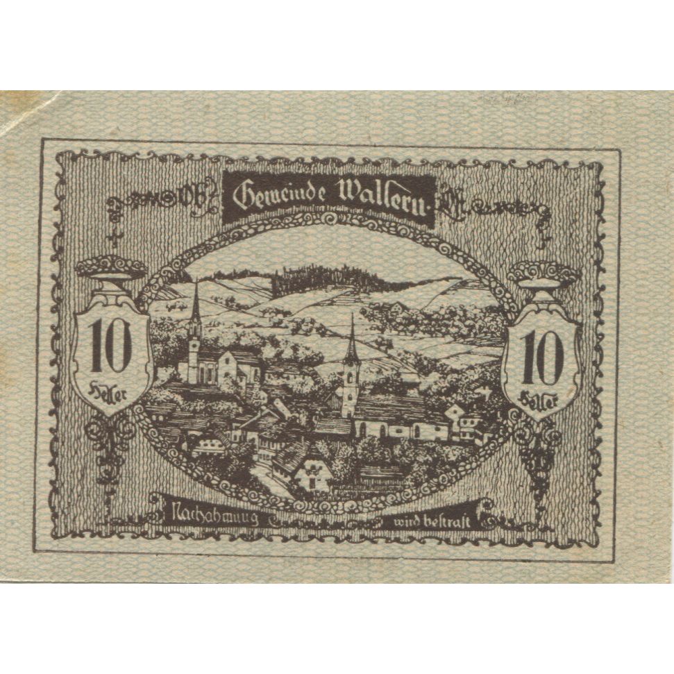 Biljet, Oostenrijk, Wallern, 10 Heller, paysage 1920-12-31, SUP Mehl:FS 1136a