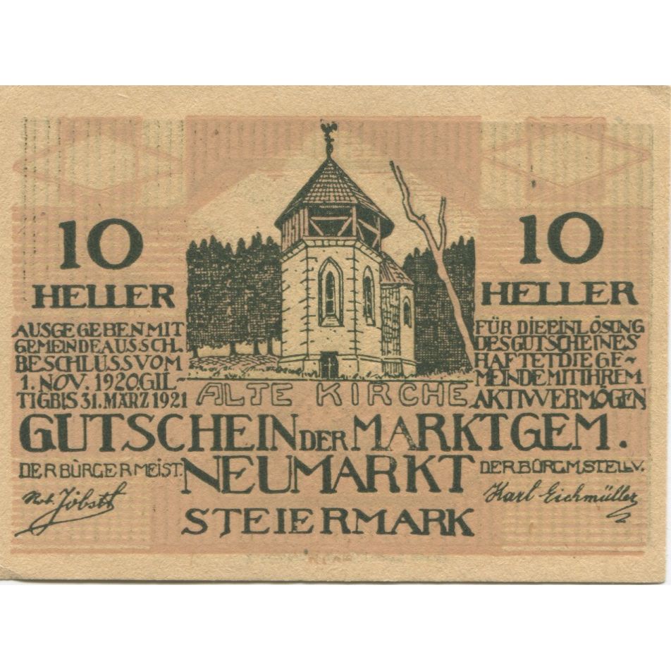 Banknote, Austria, Steiermark, 10 Heller, tour, 1920, UNC(63), Mehl:FS 1014a