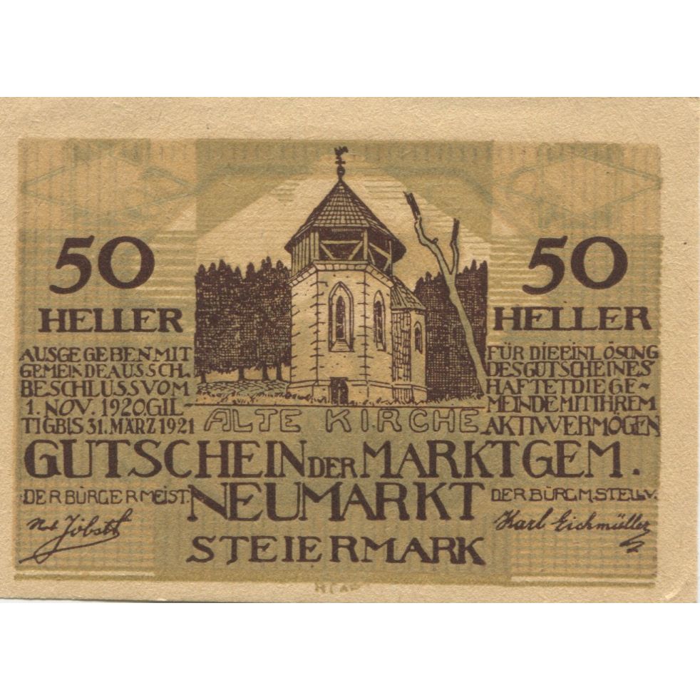 Banknote, Austria, Steiermark, 50 Heller, tour 2, 1920, UNC(63), Mehl:FS 1014a