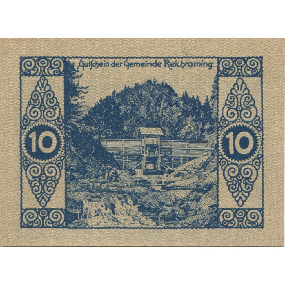 Geldschein, Österreich, Reichraming, 10 Heller, Animaux, 1920 UNZ- Mehl:FS 829a