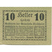 Geldschein, Österreich, Kirchheim, 10 Heller, Texte, 1920 UNZ- Mehl:FS 447I