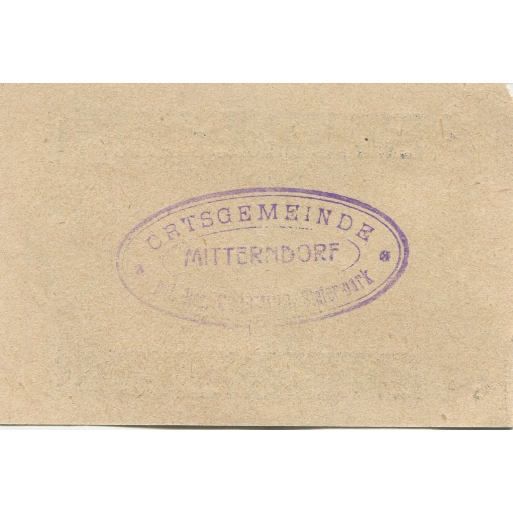 Geldschein, Österreich, Mitterndorf, 20 Heller, chemin, 1920 VZ Mehl:FS 621