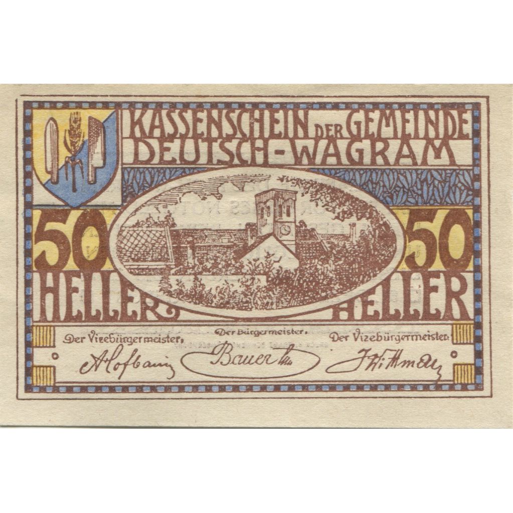 Billet, Autriche, Wagram, 50 Heller, Eglise 1920-12-31, SPL Mehl:FS 121bE