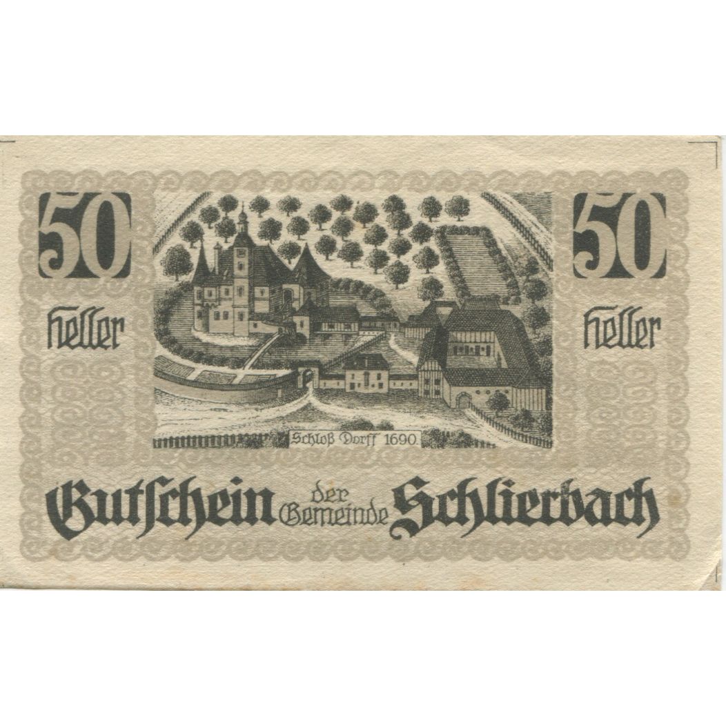 Banknote, Austria, Schlierbach, 50 Heller, Blason, 1920 UNC(63) Mehl:FS 962I