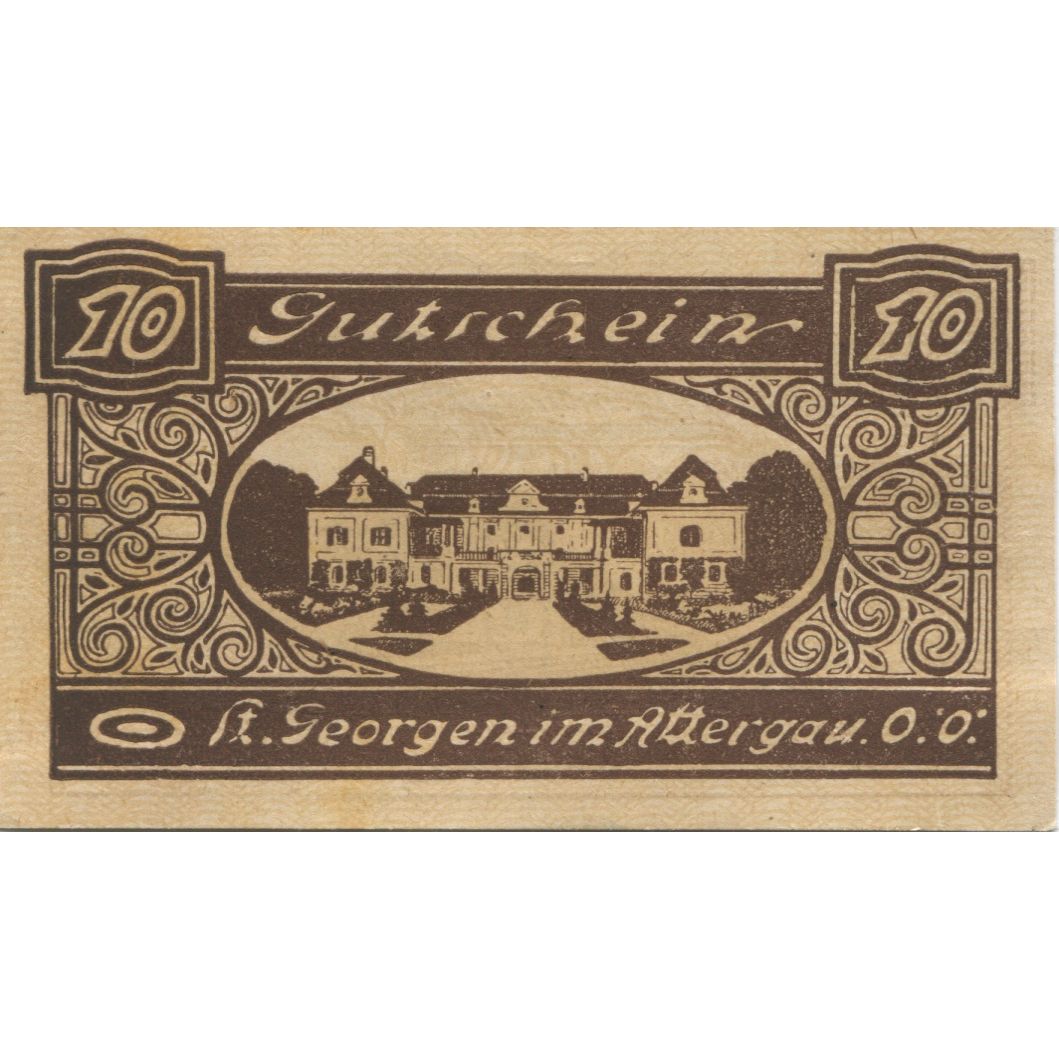 Geldschein Österreich St Georgen, 10 Heller, village, 1920, UNZ-, Mehl:FS 888Ia