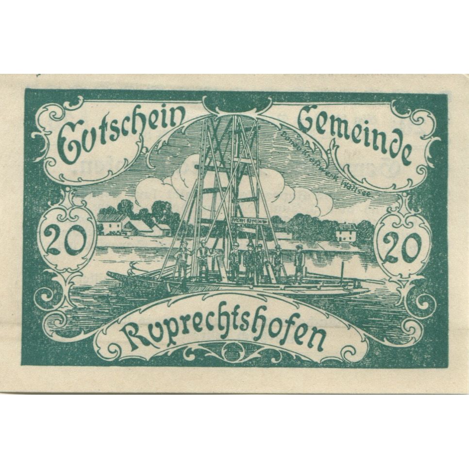 Geldschein, Österreich Ruprechtshofen 20 Heller fleuve 1920, UNZ-, Mehl:FS 901a