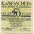 Geldschein, Österreich, Stockerau, 20 Heller, Texte 1920 UNZ- Mehl:FS 1038