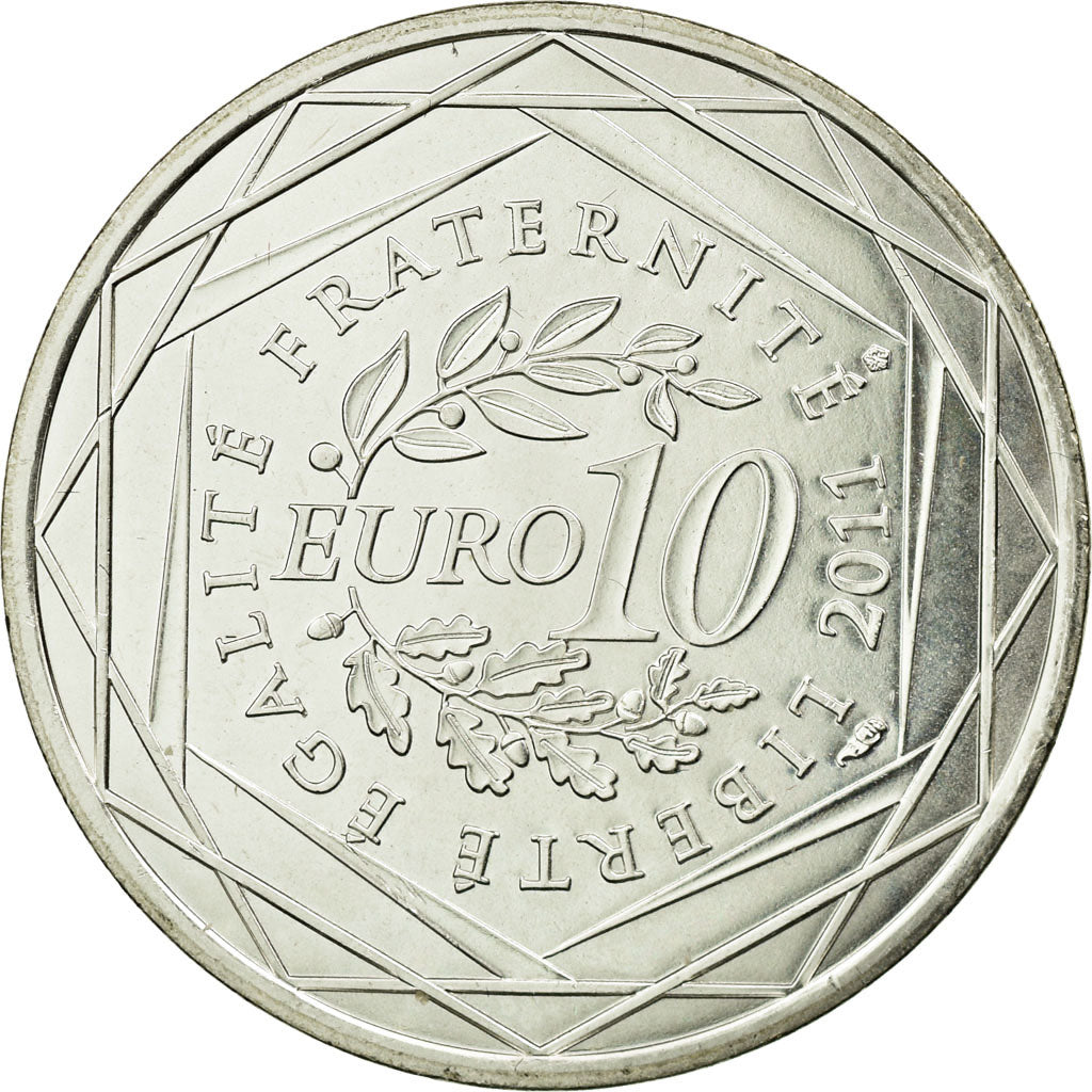 Moneta, Francja, 10 Euro, 2011, MS(63), Srebro, KM:1737