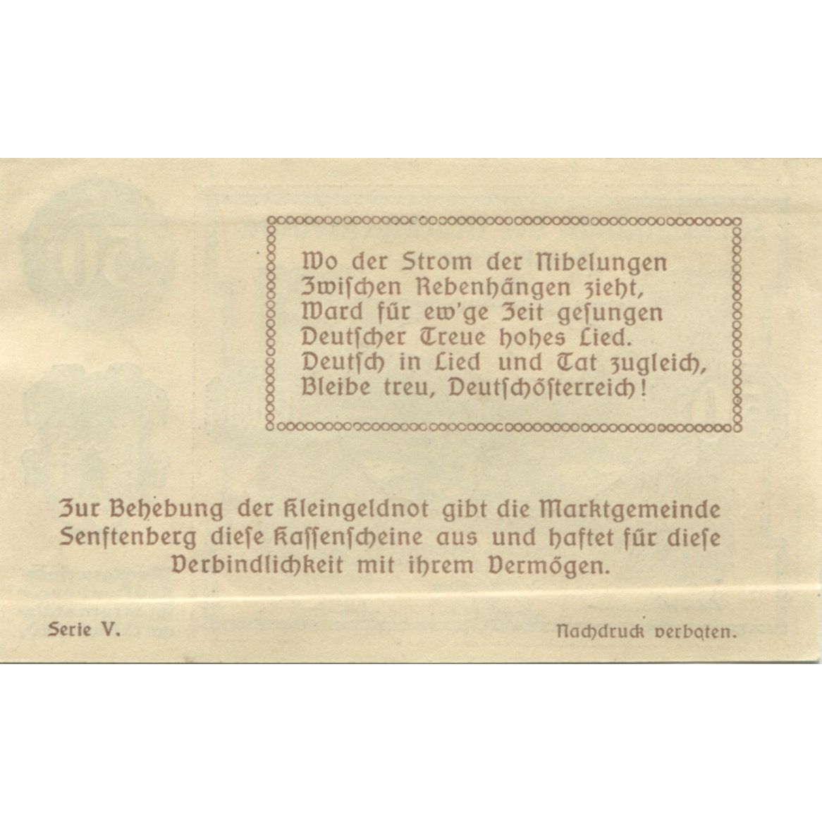 Banconote, Austria, Senftenberg, 50 Heller, château, 1920, 1920-12-31, SPL