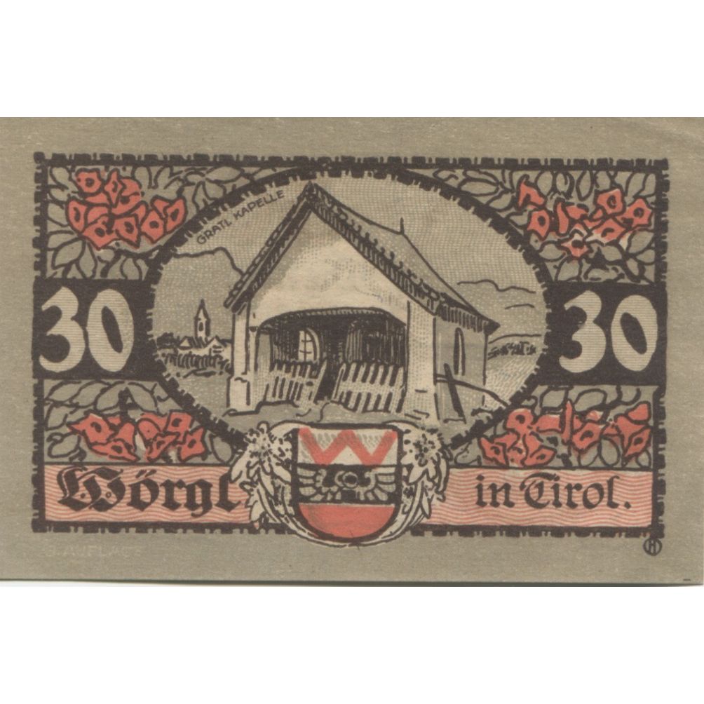Geldschein, Österreich, Worgl, 30 Heller, grange, 1920, UNZ- Mehl:FS 1252a