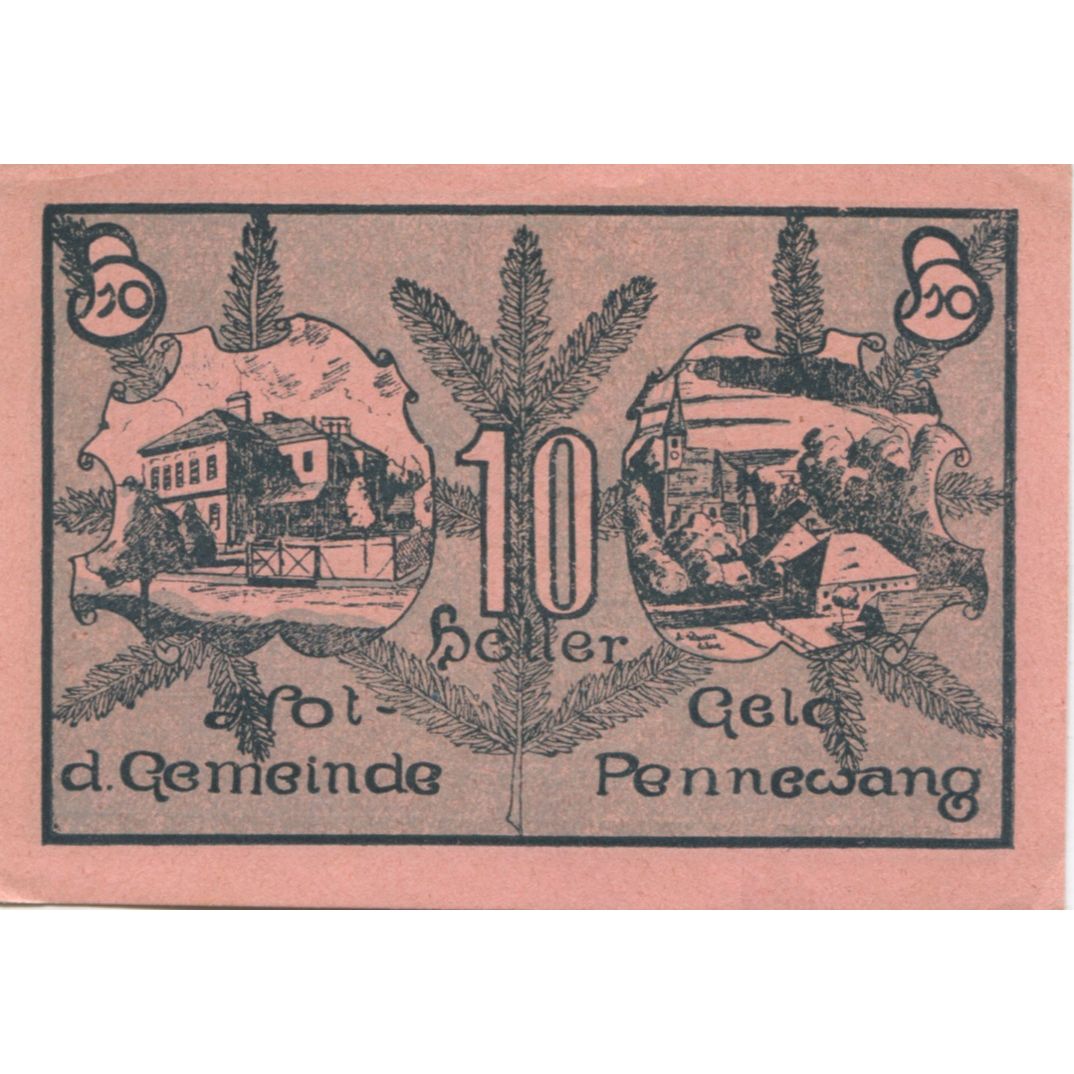 Geldschein, Österreich, Pennewang, 10 Heller, paysage, 1920, UNZ- Mehl:FS 727a