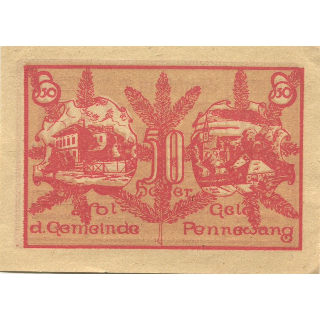 Geldschein, Österreich, Pennewang, 50 Heller, blé 1920-12-31, UNZ- Mehl:FS 727a