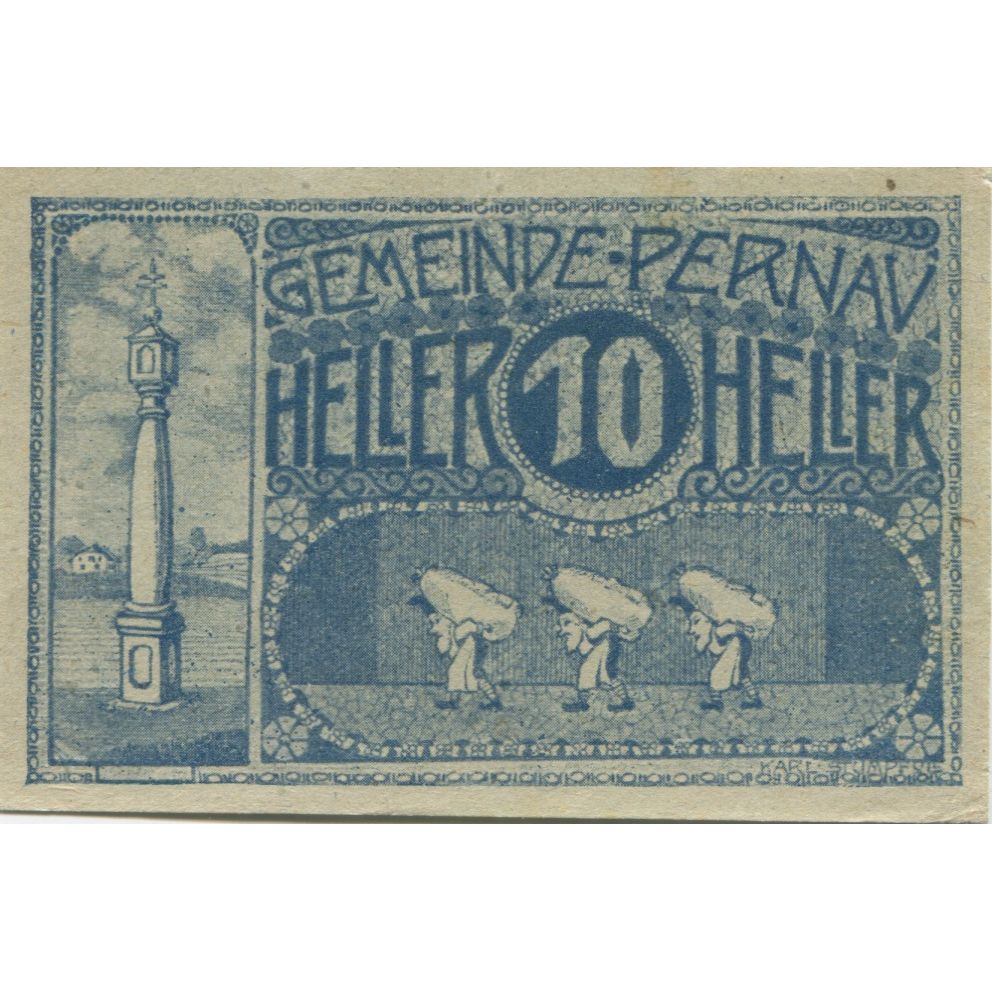 Billet, Autriche, Pernau, 10 Heller, personnage 1920-10-31, SPL Mehl:FS 734II
