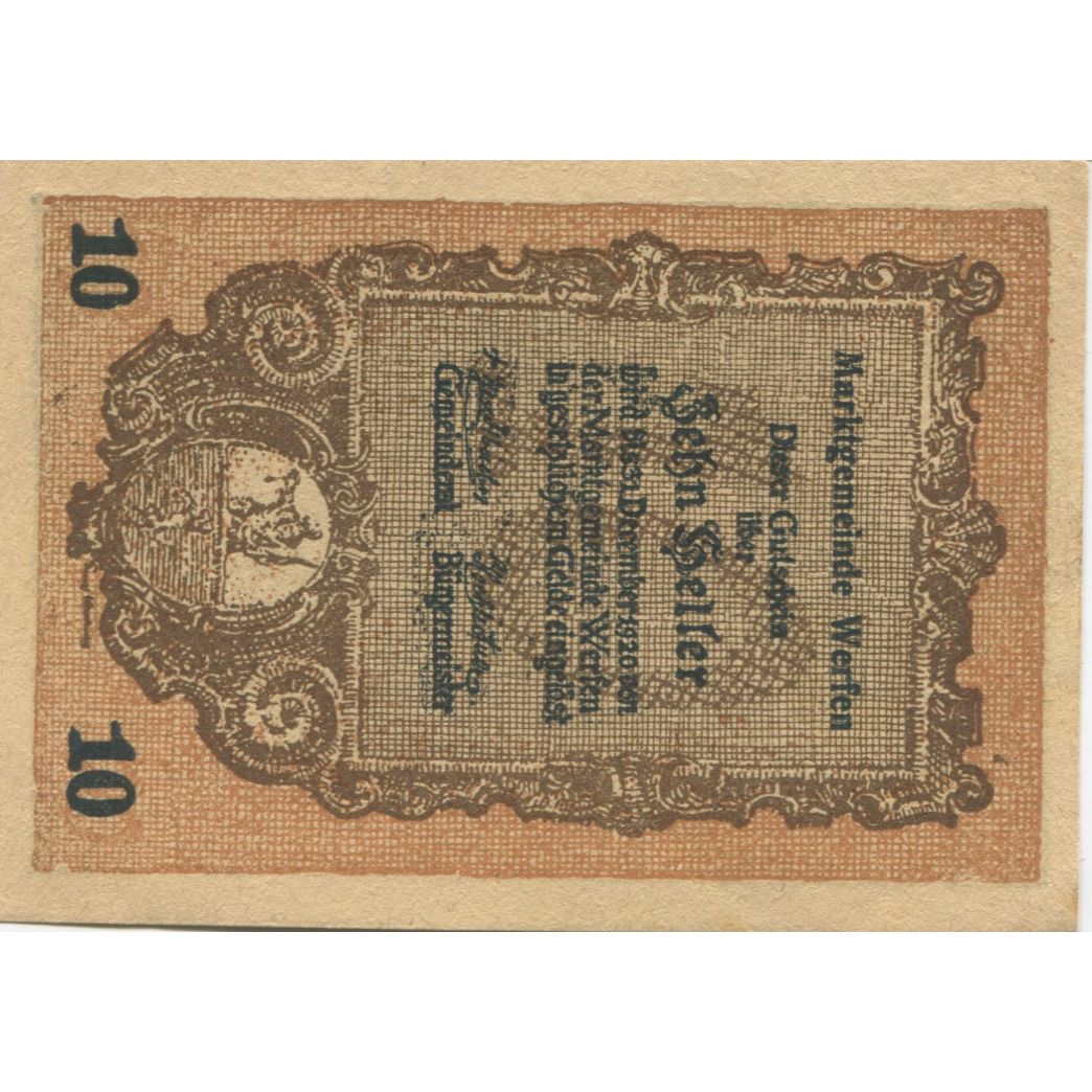 Geldschein, Österreich, Werfen, 10 Heller, Eglise, 1920 UNZ- Mehl:FS 1173a