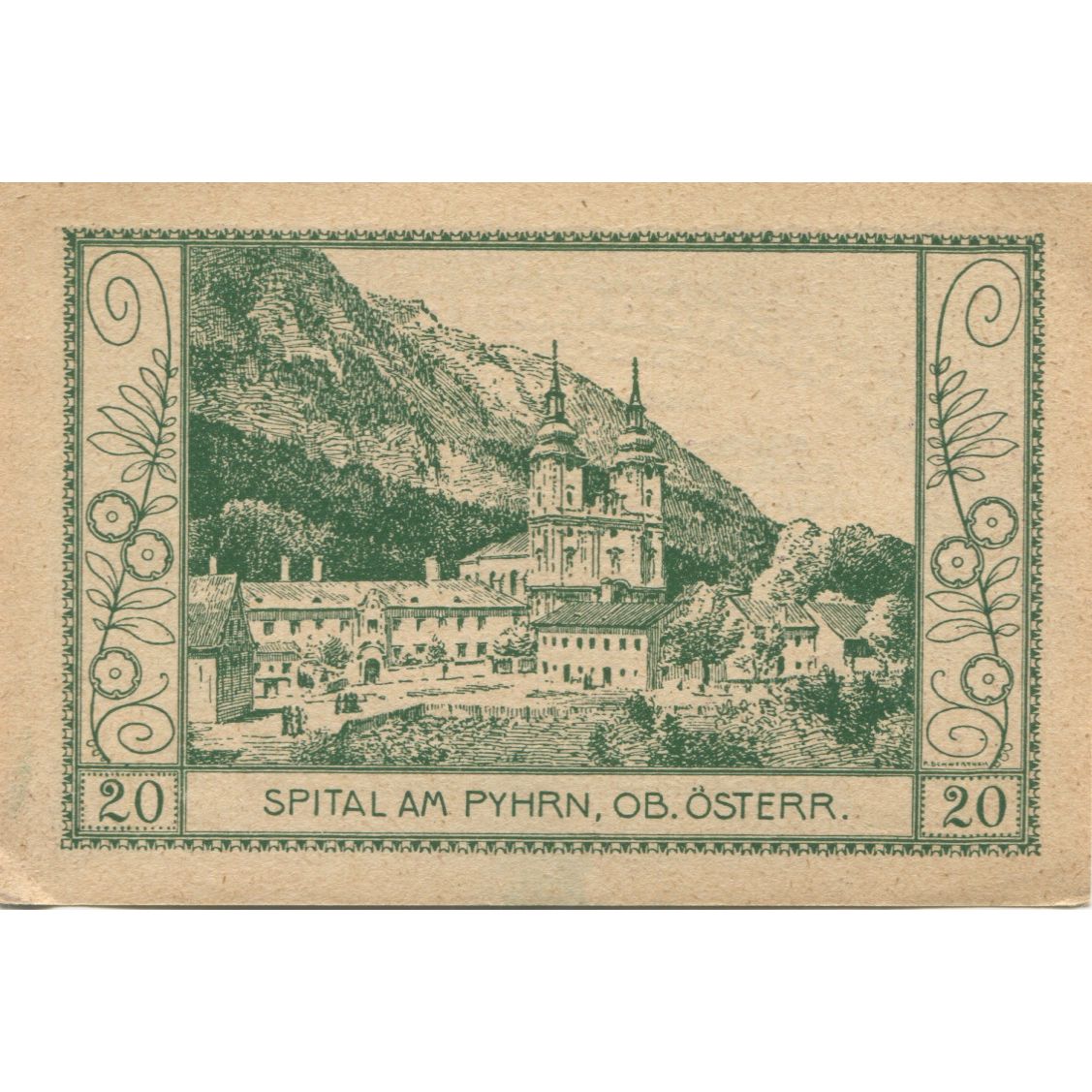 Billete, Austria, Spital, 20 Heller, montagne 1920-03-31, EBC Mehl:FS 1007Ib