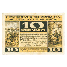 Banknote, Germany, Prüm, 10 Pfennig, champs, 1921 EF(40-45) Mehl: 1079.2