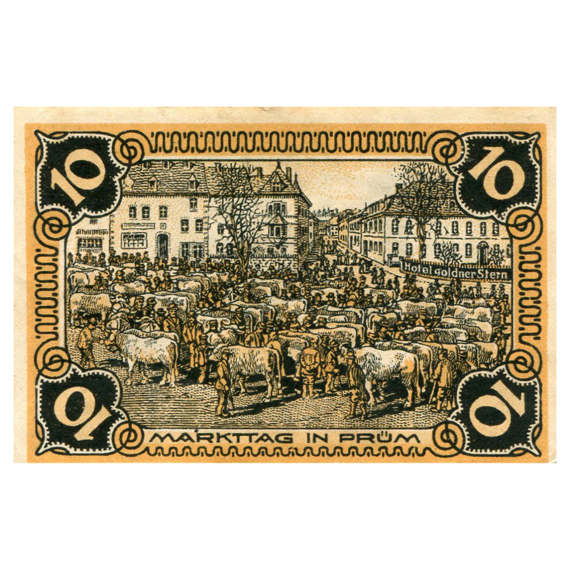 Banknote, Germany, Prüm, 10 Pfennig, champs, 1921 EF(40-45) Mehl: 1079.2