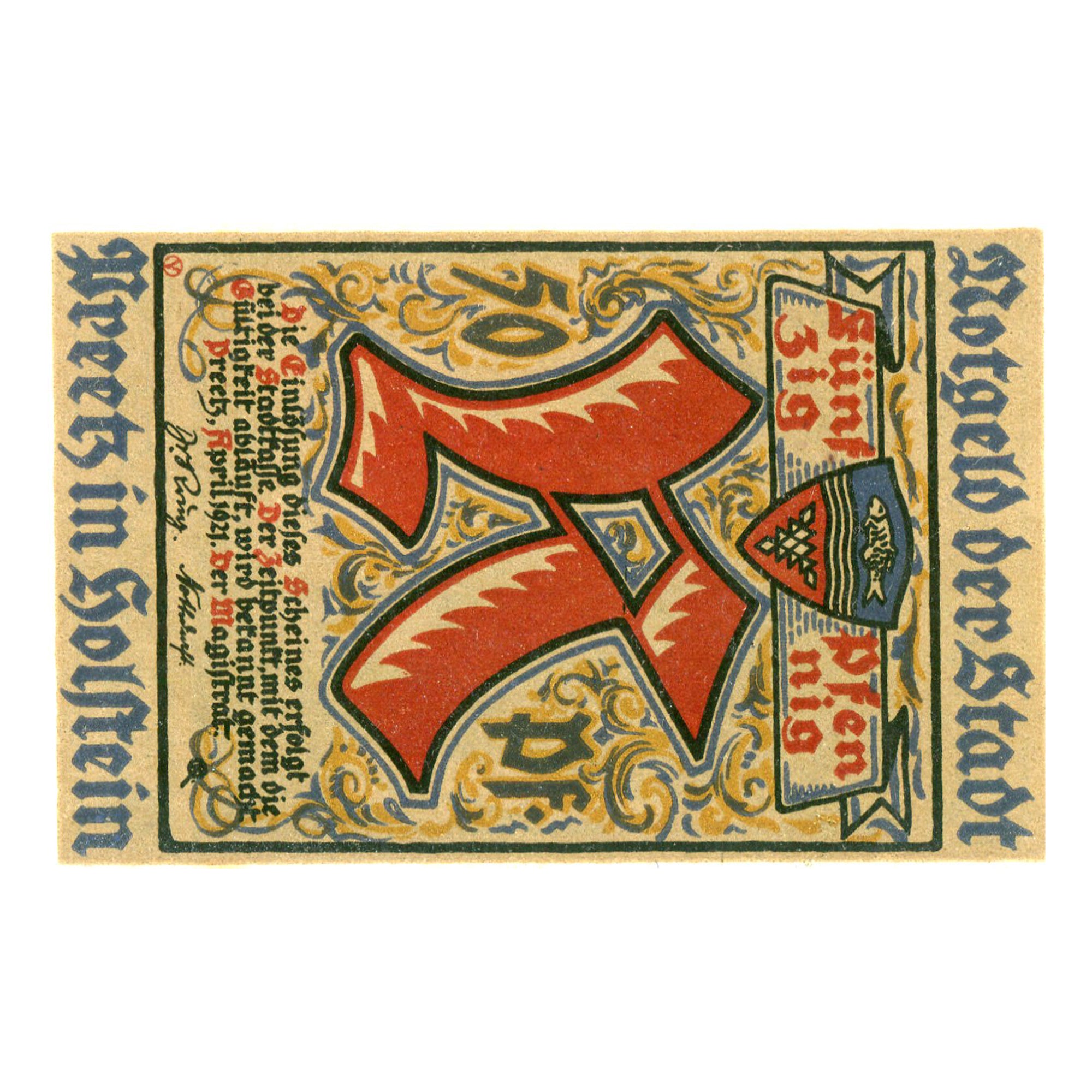Geldschein, Deutschland, Preetz, 50 Pfennig, Eglise, 1921, UNZ-, Mehl:1071.3