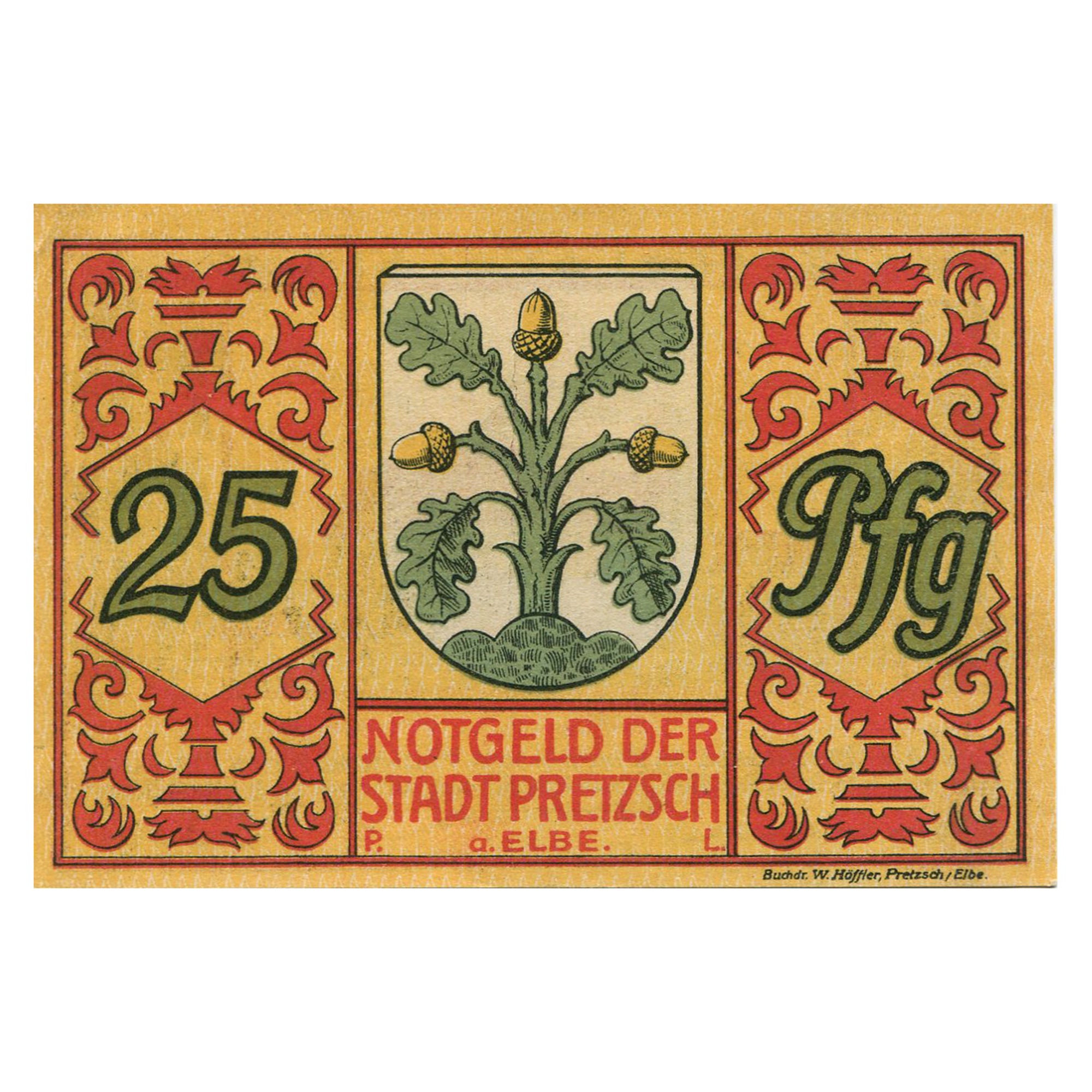 Geldschein, Deutschland, Pretzsch, 25 Pfennig, château, 1921, UNZ-, Mehl:1072.1